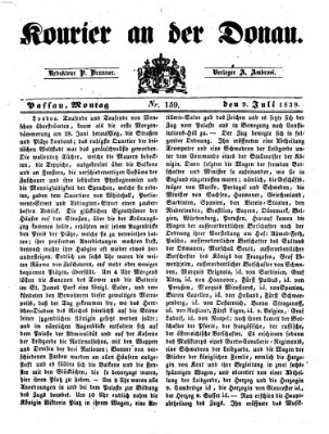 Kourier an der Donau (Donau-Zeitung) Montag 9. Juli 1838