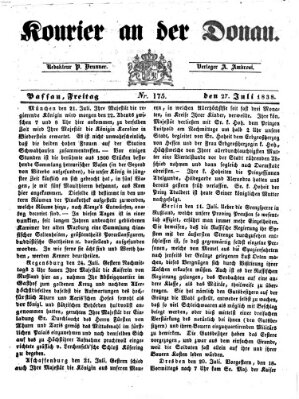 Kourier an der Donau (Donau-Zeitung) Freitag 27. Juli 1838