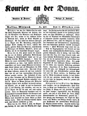 Kourier an der Donau (Donau-Zeitung) Mittwoch 31. Oktober 1838
