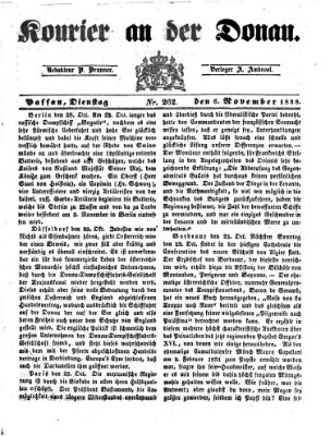 Kourier an der Donau (Donau-Zeitung) Dienstag 6. November 1838