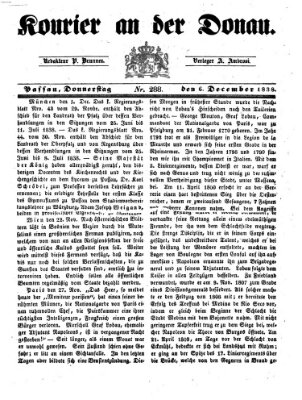 Kourier an der Donau (Donau-Zeitung) Donnerstag 6. Dezember 1838