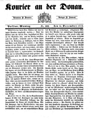 Kourier an der Donau (Donau-Zeitung) Montag 24. Dezember 1838