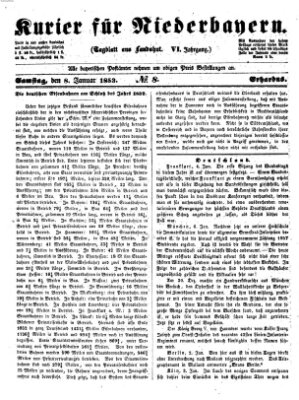 Kurier für Niederbayern Samstag 8. Januar 1853