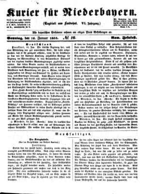Kurier für Niederbayern Sonntag 16. Januar 1853