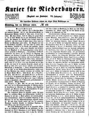 Kurier für Niederbayern Sonntag 13. Februar 1853