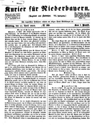 Kurier für Niederbayern Montag 11. April 1853