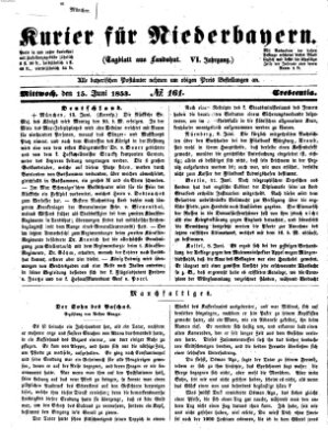 Kurier für Niederbayern Mittwoch 15. Juni 1853