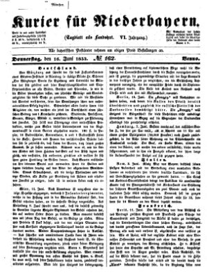 Kurier für Niederbayern Donnerstag 16. Juni 1853