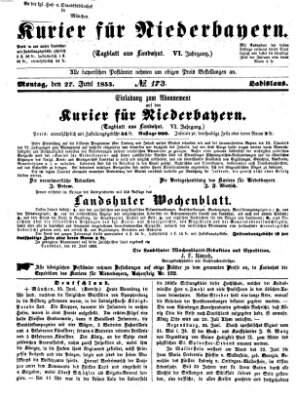 Kurier für Niederbayern Montag 27. Juni 1853
