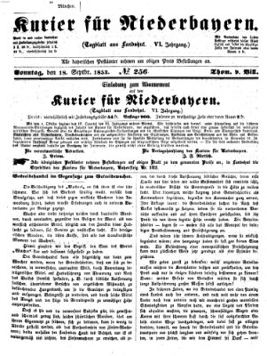 Kurier für Niederbayern Sonntag 18. September 1853