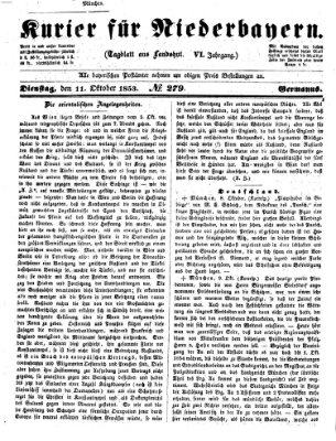 Kurier für Niederbayern Dienstag 11. Oktober 1853