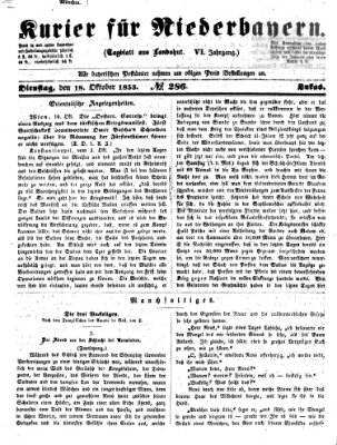 Kurier für Niederbayern Dienstag 18. Oktober 1853
