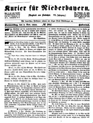 Kurier für Niederbayern Donnerstag 3. November 1853