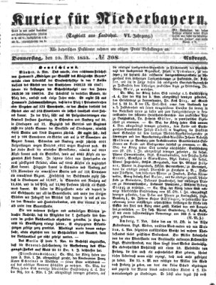 Kurier für Niederbayern Donnerstag 10. November 1853