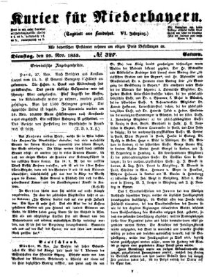 Kurier für Niederbayern Dienstag 29. November 1853
