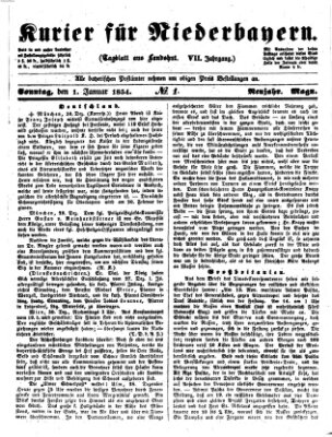 Kurier für Niederbayern Sonntag 1. Januar 1854