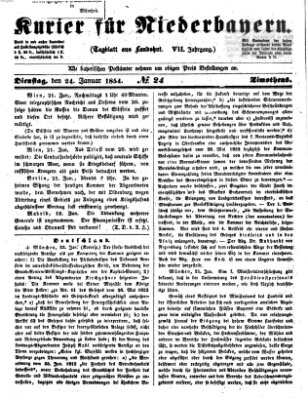 Kurier für Niederbayern Dienstag 24. Januar 1854