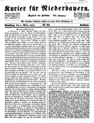 Kurier für Niederbayern Samstag 4. März 1854