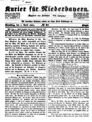 Kurier für Niederbayern Samstag 1. April 1854