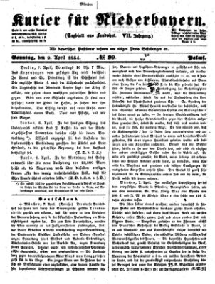 Kurier für Niederbayern Sonntag 9. April 1854