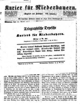 Kurier für Niederbayern Montag 10. April 1854