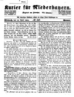 Kurier für Niederbayern Mittwoch 19. April 1854