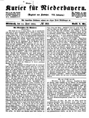 Kurier für Niederbayern Mittwoch 14. Juni 1854