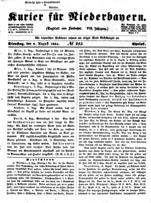 Kurier für Niederbayern Dienstag 8. August 1854