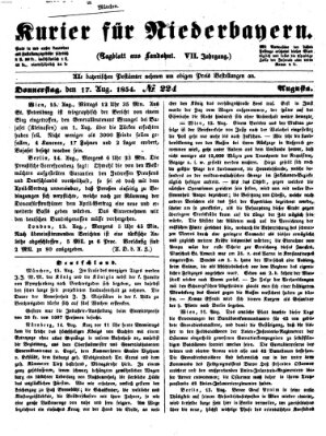 Kurier für Niederbayern Donnerstag 17. August 1854