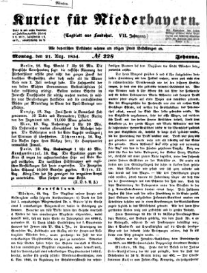 Kurier für Niederbayern Montag 21. August 1854