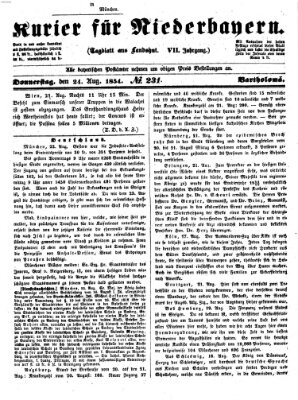 Kurier für Niederbayern Donnerstag 24. August 1854