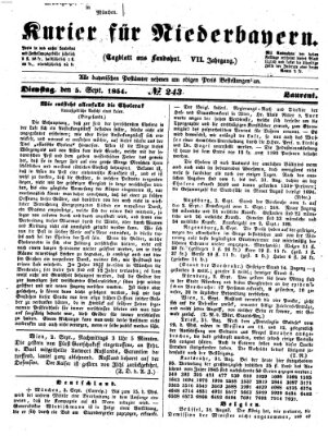 Kurier für Niederbayern Dienstag 5. September 1854