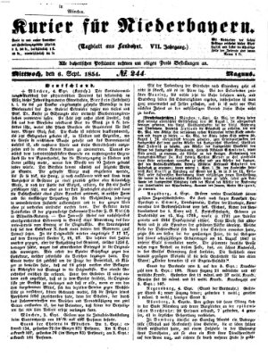 Kurier für Niederbayern Mittwoch 6. September 1854
