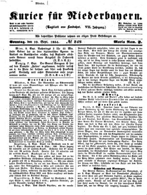 Kurier für Niederbayern Sonntag 10. September 1854