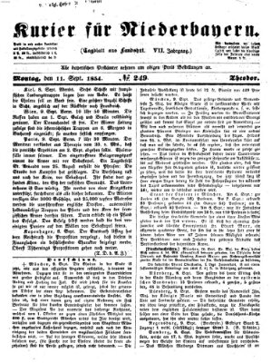 Kurier für Niederbayern Montag 11. September 1854