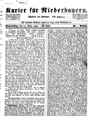 Kurier für Niederbayern Donnerstag 14. September 1854