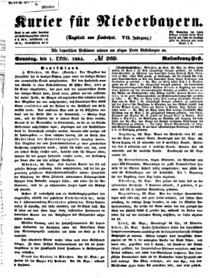 Kurier für Niederbayern Sonntag 1. Oktober 1854