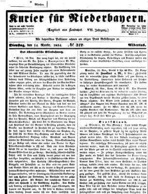 Kurier für Niederbayern Dienstag 14. November 1854