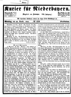 Kurier für Niederbayern Montag 20. November 1854