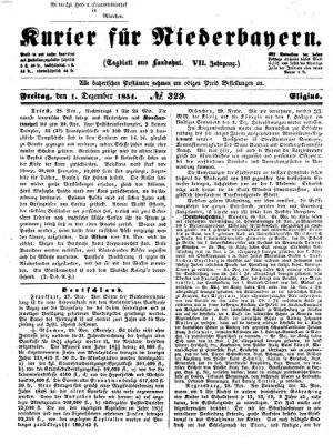 Kurier für Niederbayern Freitag 1. Dezember 1854