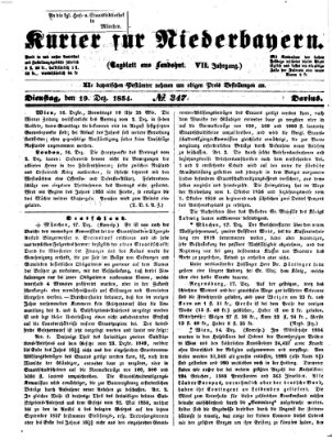 Kurier für Niederbayern Dienstag 19. Dezember 1854
