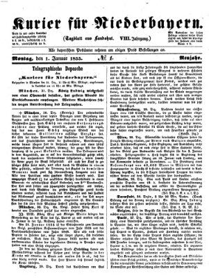 Kurier für Niederbayern Montag 1. Januar 1855