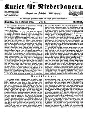 Kurier für Niederbayern Dienstag 9. Januar 1855