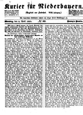 Kurier für Niederbayern Montag 2. April 1855