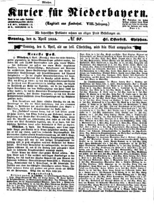 Kurier für Niederbayern Sonntag 8. April 1855