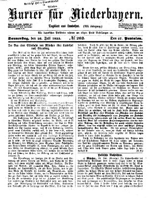 Kurier für Niederbayern Donnerstag 26. Juli 1855