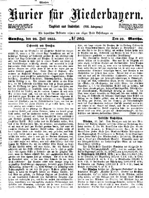 Kurier für Niederbayern Samstag 28. Juli 1855