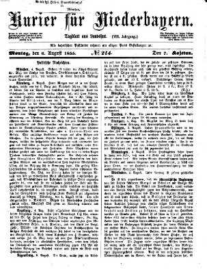 Kurier für Niederbayern Montag 6. August 1855