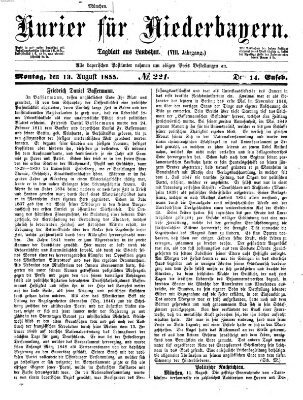 Kurier für Niederbayern Montag 13. August 1855