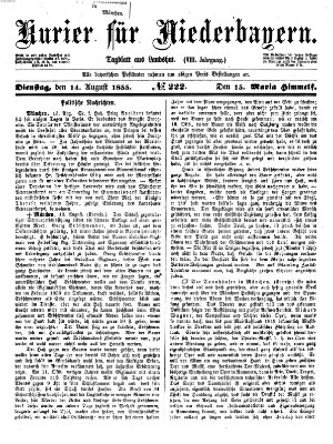 Kurier für Niederbayern Dienstag 14. August 1855